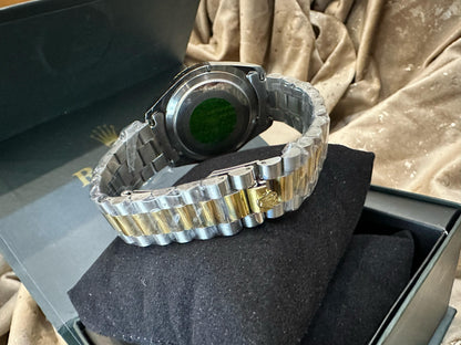 Rolex Arabic Dial Two-Tone Watch with Master Lock Mechanism